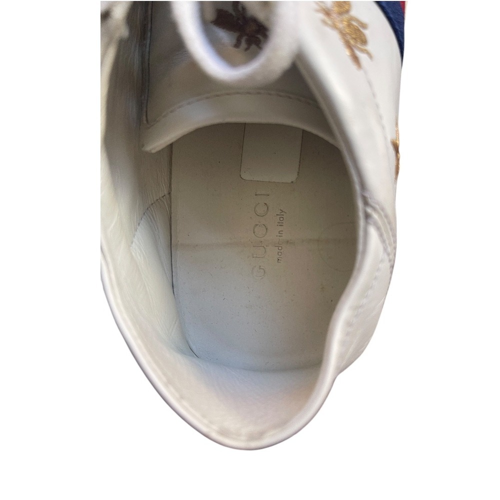 Gucci Ace Bee and‎ Star White Sneaker With Collapsable Heel Trainer 6 - Picture 10 of 11